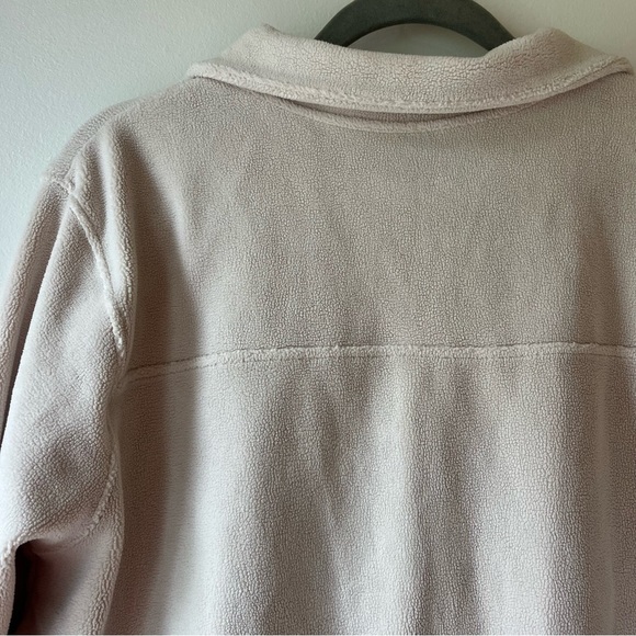 32 Degrees HEAT Beige Fleece Pullover Sweater L Sherpa Snap Collar Cozy Warm - Picture 11 of 11